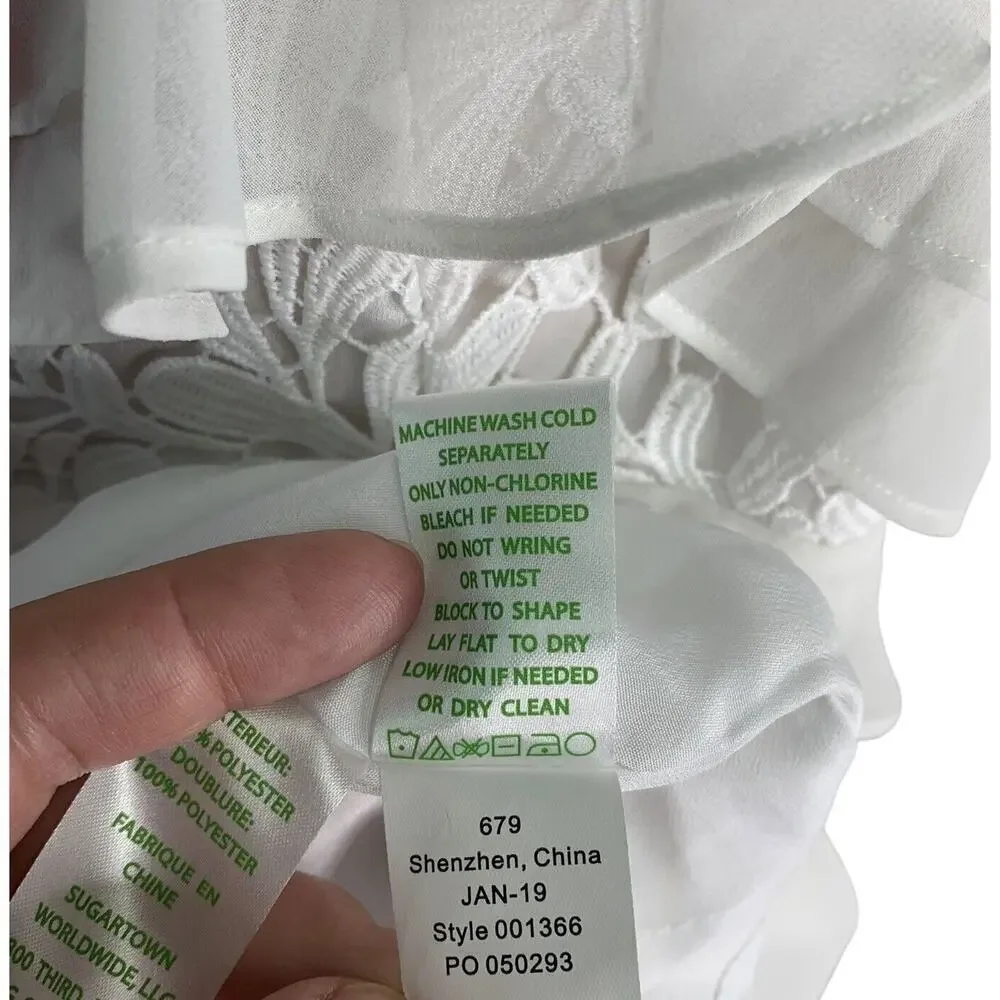 Lilly Pulitzer Olive Top Womens Size 12 Resort White Chiffon Ruffles NWT $168 - Picture 9 of 13